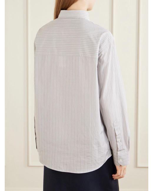 Rohe White Striped Cotton-Poplin Shirt