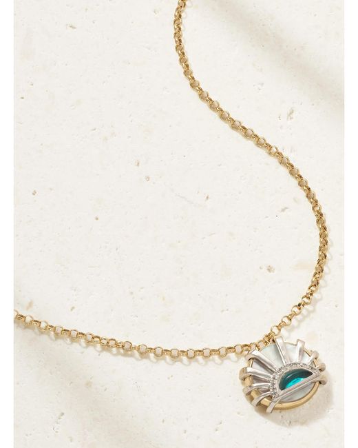 L'Atelier Nawbar Natural Sun Down 18-Karat Multistone Necklace