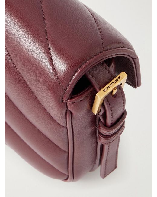Saint Laurent Purple Loulou Toy Matelassé Leather Shoulder Bag