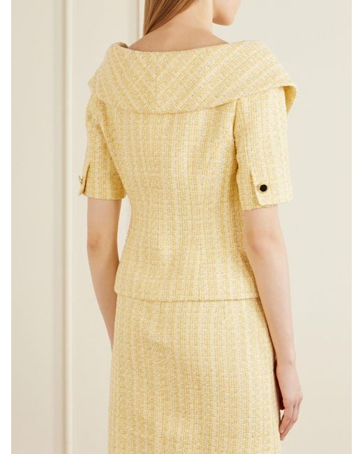 Alessandra Rich Natural Embellished Tweed Jacket