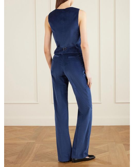 Gabriela Hearst Blue Coleridge Cotton-Corduroy Vest