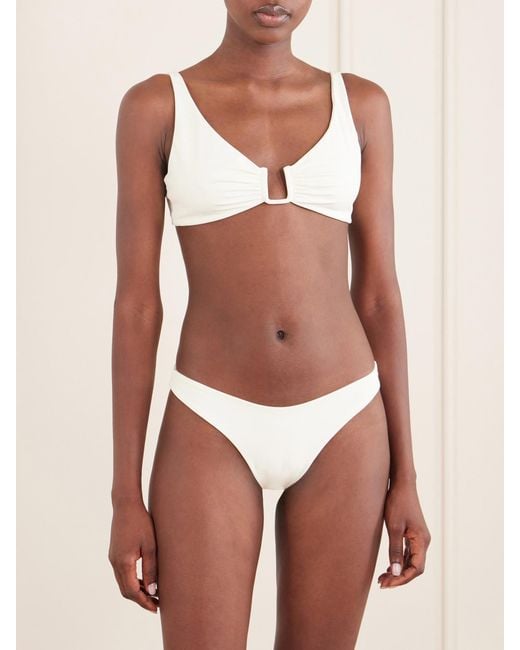 Away That Day White Fiji Recycled Stretch Bikini Briefs