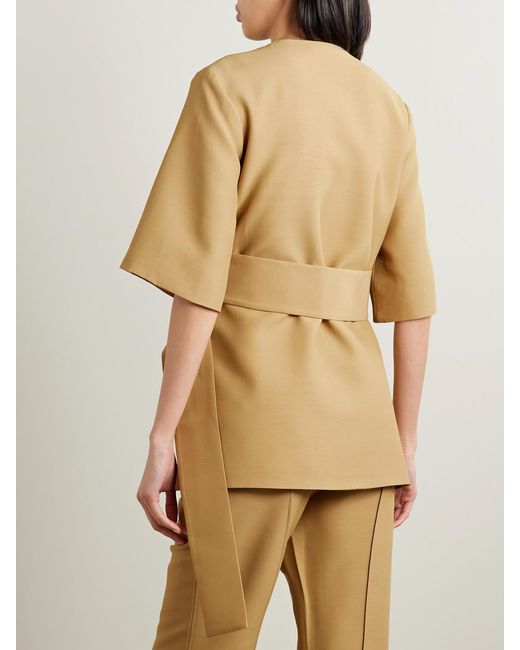 Co. Natural Woven Wrap Top