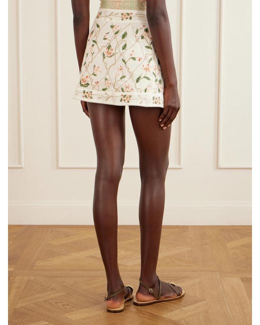Agua Bendita Natural Luna Navegante Floral-Print Linen Coverup