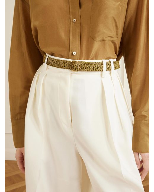DEHANCHE Metallic Mako Raffia-Effect Belt