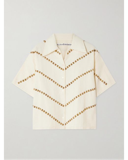 Alix Of Bohemia Natural Stevie Hemd Aus Woll-Twill Mit Nieten
