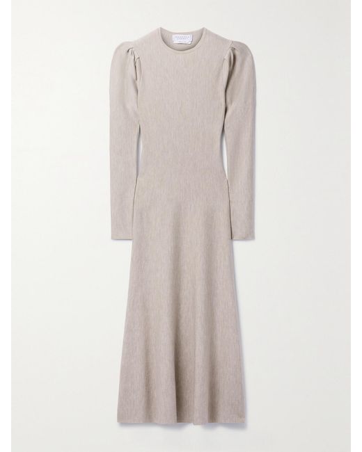Gabriela Hearst Natural Hannah Wool And Cashmere-Blend Midi Dress