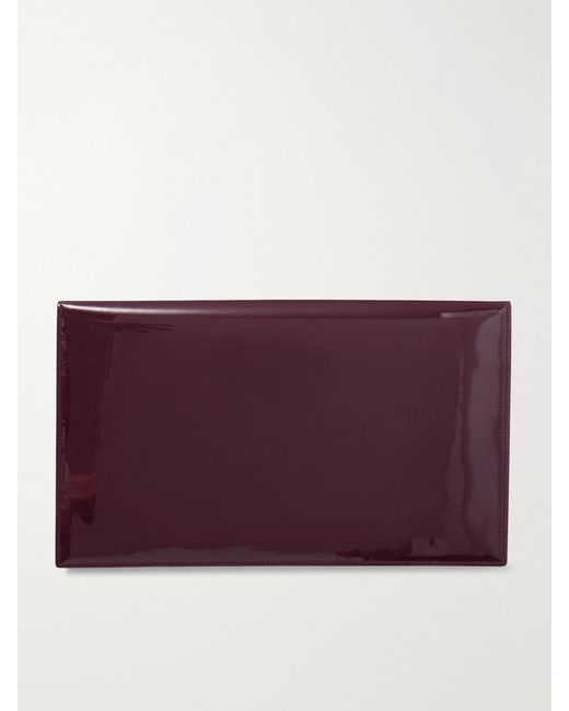 Saint Laurent Purple Uptown Patent-Leather Pouch