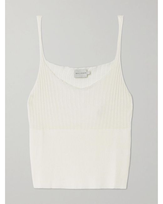 Deiji Studios White Ribbed Lyocell Tank