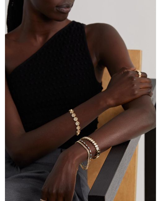 Sydney Evan Blue Mini Evil Eye 14-Karat And Enamel Bracelet