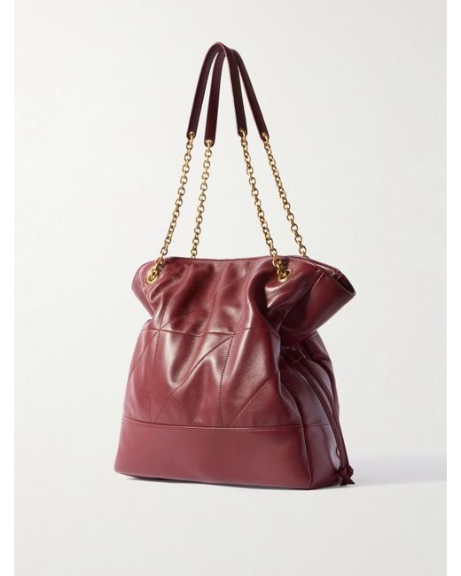 Saint Laurent Red Jamie Shopping Schultertasche Aus Gestepptem Leder