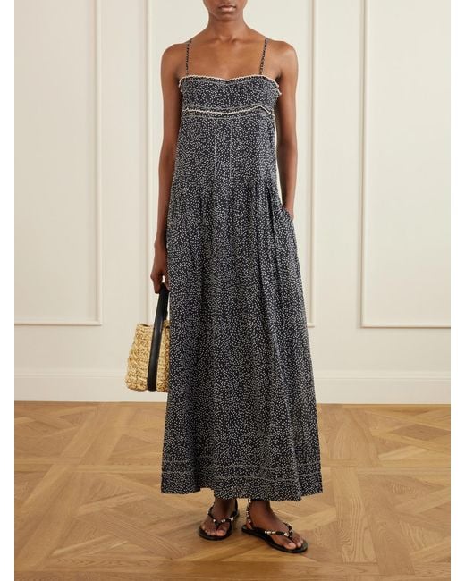 Isabel Marant Gray Demy Printed Cotton Midi Dress