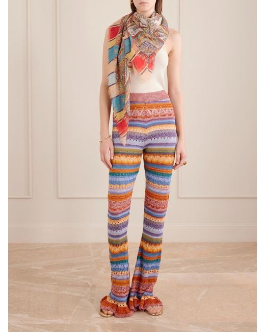 Etro White Aida Printed Scarf