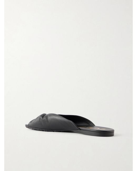 Loewe White Paula's Ibiza Pebble Leather Slides