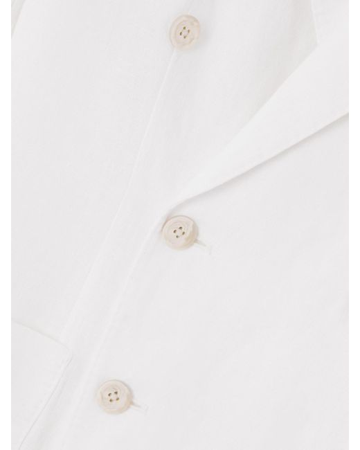 Polo Ralph Lauren White Double-Breasted Linen Blazer