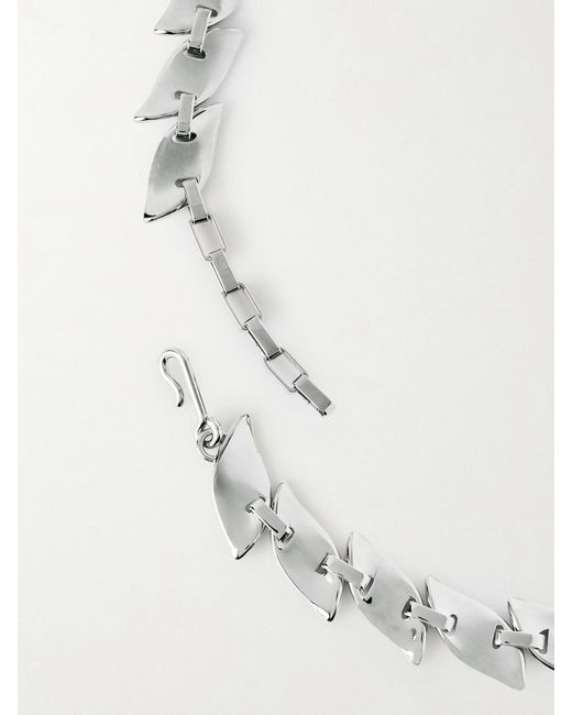 Khaite White Leaf-Tone Necklace
