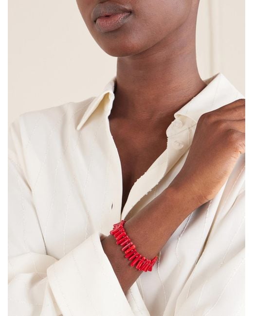 Roxanne Assoulin Red The Coral Branch Beaded Bracelet