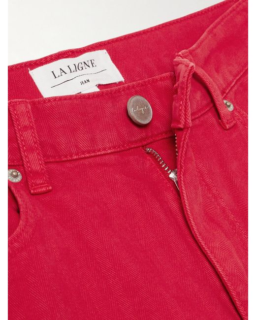 La Ligne Red Isadora High-Rise Wide-Leg Jeans
