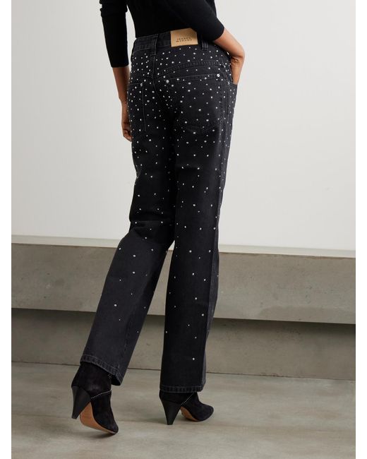 Isabel Marant Blue Brinsa Studded High-Rise Skinny Jeans