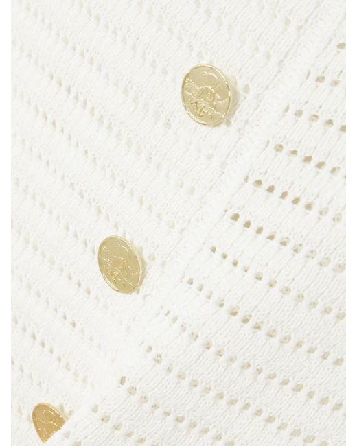 Mini-Robe En Lin À Mailles Pointelle Siflag LeKasha en coloris White