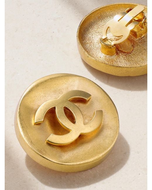 Chanel Metallic Plated Clip Earrings