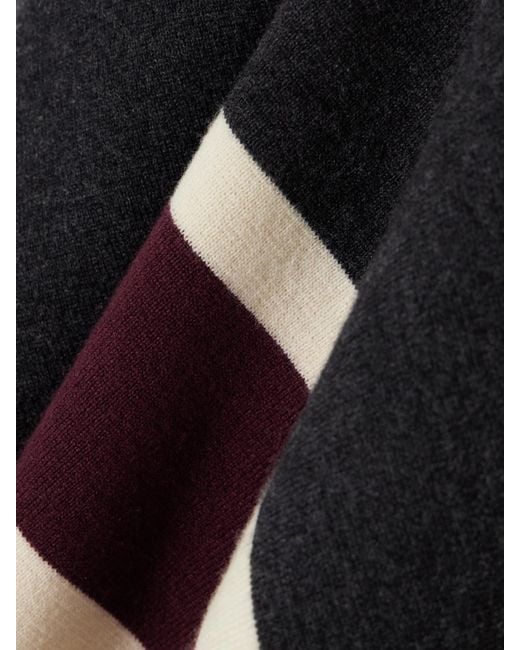Rohe Black Oversized Striped Wool And Cashmere-Blend Polo Sweater