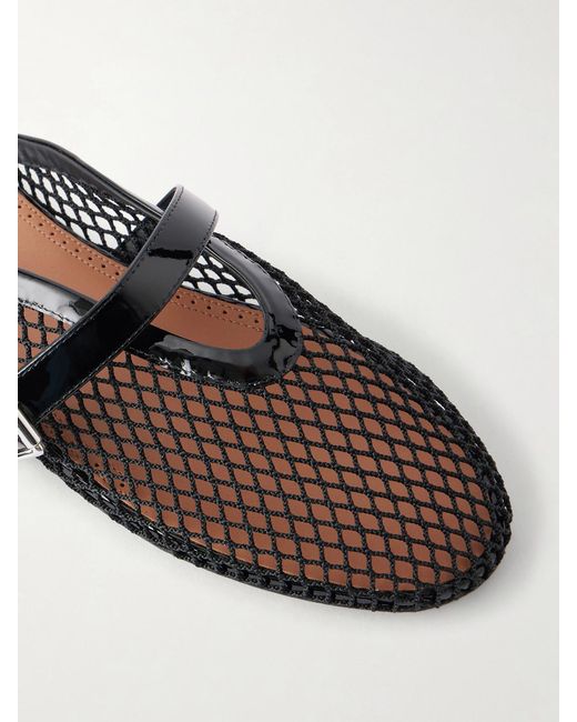 Alaïa White Fishnet Flat Mules