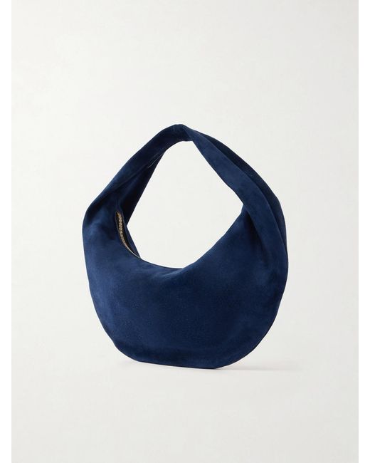 Khaite Blue Olivia Mini Suede Shoulder Bag