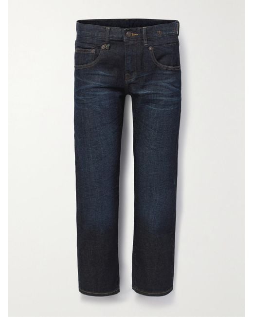 R13 Blue Boy Cropped High-Rise Straight-Leg Jeans
