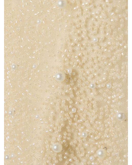 SARA CRISTINA Natural Mare Minikleid Aus Stretch-Jersey Mit Verzierungen