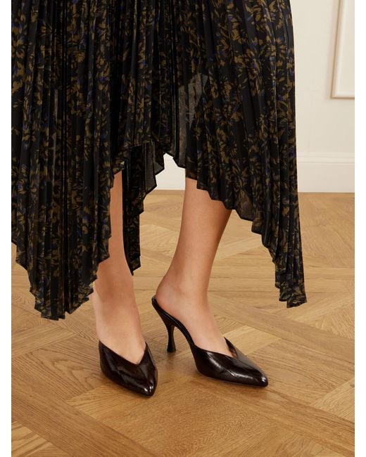 Herbert Levine Brown Sitting Pretty 95 Textured-Leather Pumps