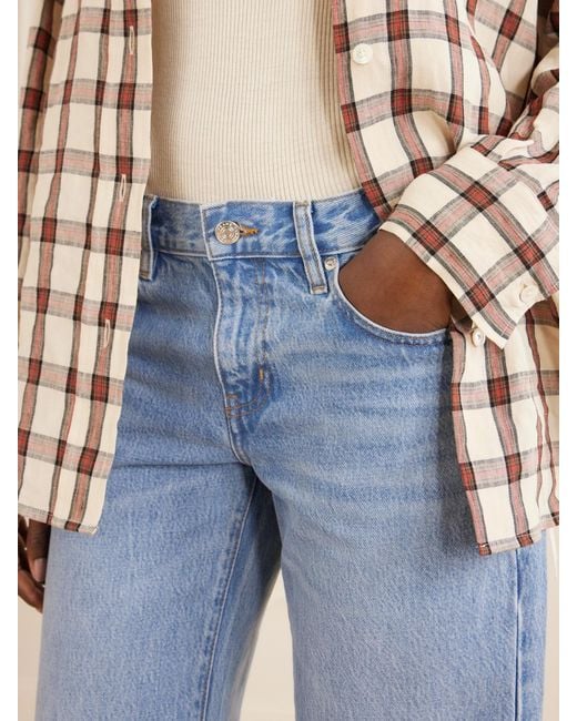 FRAME Blue The Saturday Low-Rise Straight-Leg Jeans