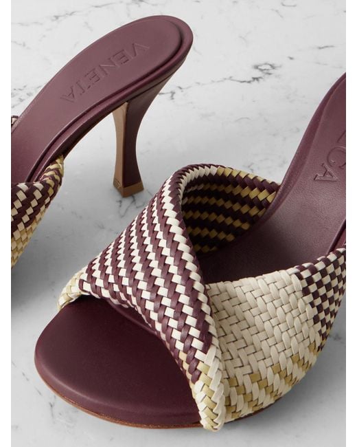 Bottega Veneta Brown Blink Twisted Intrecciato Leather Mules
