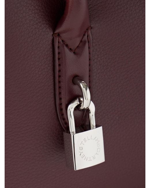 Stella McCartney Purple Ryder Logo-Embossed Embellished Textured Vegan Tote