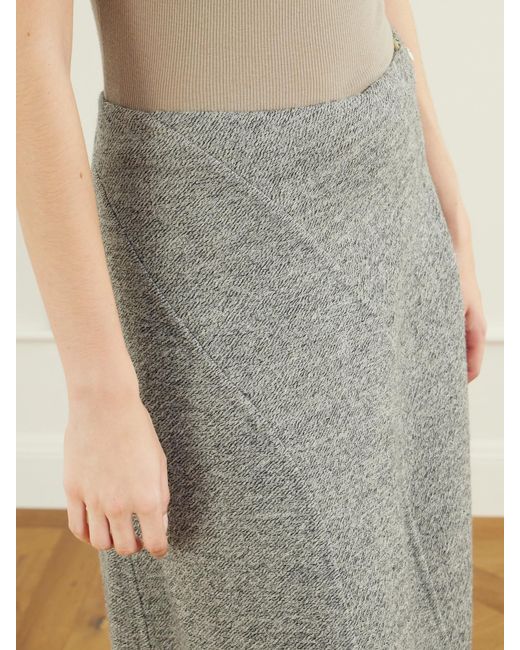Proenza Schouler Gray Gaelle Wool-Blend Midi Skirt
