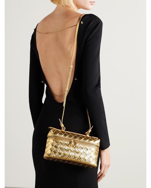 Bottega Veneta Schultertasche Aus Metallic-Leder