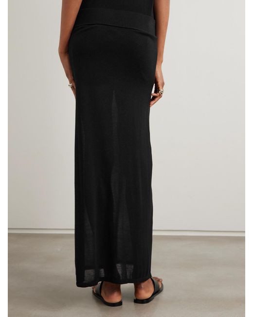 Totême Black Lyocell And Cashmere-Blend Maxi Skirt