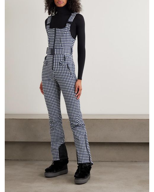 CORDOVA Blue Fernie Belted Gingham Seersucker Ski Salopettes