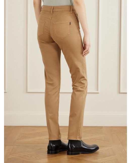 James Purdey & Sons Natural Cotton, Lyocell And Silk-Blend Skinny-Leg Pants
