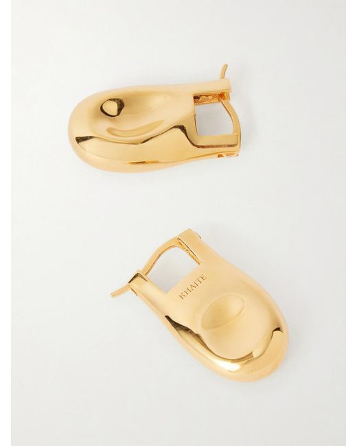 Khaite Metallic Keefe-Plated Earrings