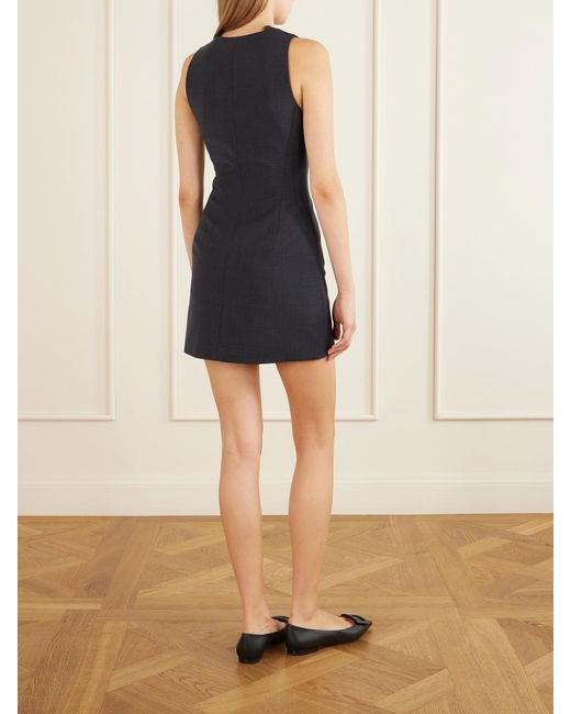 Sir Blue Mathias Tailored Lace-Trimmed Wool-Blend Mini Dress