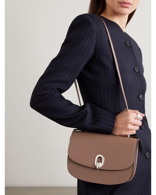 SAVETTE Brown Tondo 22 Leather Shoulder Bag
