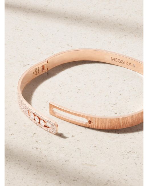 Messika Natural Move Noa Ciselé 18-Karat Rose Diamond Bangle