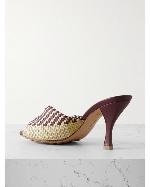 Bottega Veneta Brown Blink Twisted Intrecciato Leather Mules