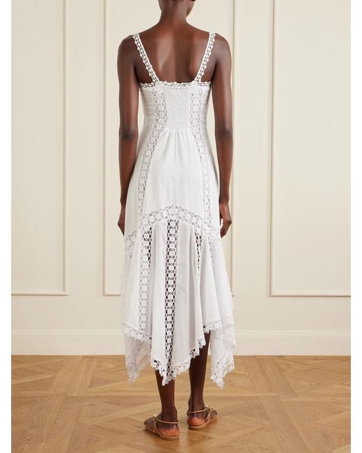 Charo Ruiz White Blossel Cotton-Blend Maxi Dress