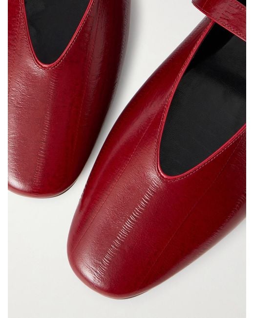 Le Monde Beryl Red Stella Leather Mary Jane Ballet Flats