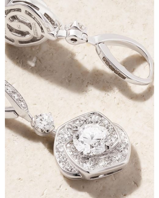 David Morris Natural Frozen Kiss Drop 18-Karat Diamond Earrings
