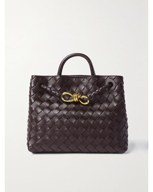 Bottega Veneta Brown Andiamo Small Intrecciato Leather Tote