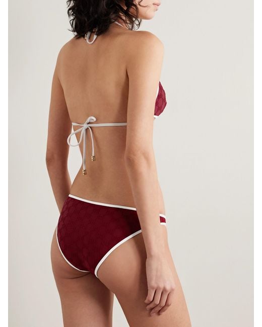 【GUCCI】embellished プリント ビキニ GUCCI Embellished printed bikini | NET-A-PORTER