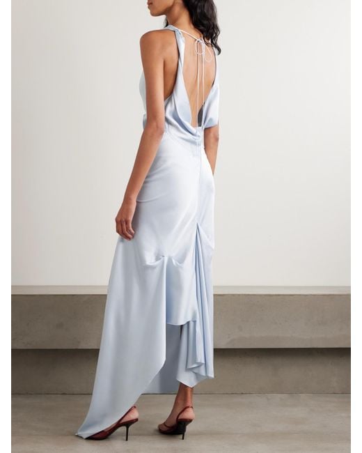 victoria beckham satin dress Victoria Beckham wears a bridal white gown to royal event